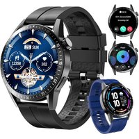 Montre Connectée Hommes, Avec 2 Silicone Bracelets, Dotée De Fonctions D'Appel, D'Assistant Vocal Et De Messages, 100+ Modes Sportifs, Montre De