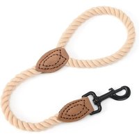 Laisse Courte En Corde De Coton Tressée Avec Pointe En Cuir U2013 Fermoir En Métal Robuste, 45,7 Cm, 1,27 Cm D'épaisseur U2013 Laisse De Mariage, De