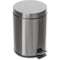 - Poubelle À Pédale 5L Acier Inoxydable Traitement Anti-Empreintes Digitales Ouverture Avec Pédale Conteneur Intérieur Avec Poignée Finition : Satiné