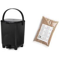 Bokashi Kit De Composteur De Cuisine (10 L) Avec Activateur De Fermentation Em 1 Kg (Noir)