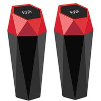 Lot De 2 Mini Poubelles De Voiture Avec Couvercle, Design Losange, Pour Voiture, Maison, Bureau, Cuisine, Chambre À Coucher