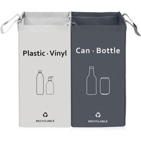 Lot De 2 Bacs De Déchets Poubelle Trieur À Déchets Poubelle De Recyclage Poubelle, Pour Extérieur/Intérieu Pour Papier, Verre, Plastique