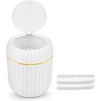 Petite Poubelle De Bureau En Plastique Avec Couvercle À Pression, Pour Cuisine, Salle De Bain, Chambre, Bureau, Coiffeuse, Avec 40 Feuilles De Sacs