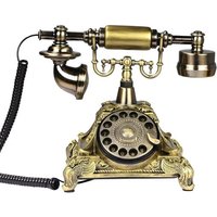 Téléphone Rotatif Antique, Résine Imitation Cuivre Rétro Pour Décoration De Téléphone À Domicile Ou Bureau (Couleur Cuivre-117As)