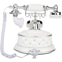 Rétro Fsk/Dtmf Téléphone Fixe En Métal Avec Affichage Du Temps Pour Décoration De Table
