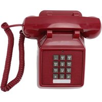 Téléphone Filaire Vintage, Contrôle Du Volume Du Téléphone Fixe Classique (Rouge)