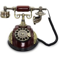 Téléphone Fixe Rétro Avec Platine - Téléphone Rotatif Antique