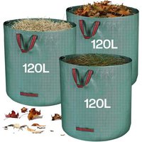 Subzonal-Sac Jardin Dechets Verts Resistant, 3 X 120 L Sac Vegetaux Jardin Avec Poignées, Pliables Et Réutilisables, En Polypropylène Extrêmement