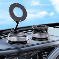 Subzonal-Ventouse Support Telephone Voiture Magnetique, Bras Métallique Pliable Rotatif À 360°, Livré Avec Deux Accessoires Adhésifs Métalliques, Convient À Tous Les Téléphones Portables