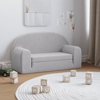 Vidaxl Canapé-Lit Enfants 2 Places Gris Clair Peluche Douce