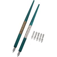 Kit De Dessin Pour Calligraphie,Stylo Plume Manga Et Stylo Manga Professionnel,2 Poignées Pour Porte-Stylo,7 Plumes (2 Plumes Pour Stylo Plume,5