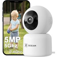 5MP Camera Surveillance WiFi Interieur,2,4/5GHz WiFi pour Bébé/Animaux,355°P 90°T,Enregistrement 24h,Détection de Mouvement AI,Suivi