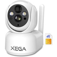 4G LTE Camera Surveillance Interieure sans Fil avec Carte Sim,2K Caméra sans WiFi pour Bébé/Animaux,7800mAh Batteries,PTZ Camera Vision Nocturne,PIR