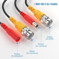 50 Feet 15M All-in-One BNC Video Extension Cable with DC Power Connector for Camera Security Closed Circuit Television System CCTV Home Surveillance
