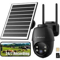 24H/24 Recording 4G LTE Outdoor Solar Surveillance Camera without Wi-FI,Built-in SIM,360° PTZ with Motion Monitoring,2K Night Vision,Two-Way