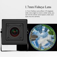 3MP IP Fisheye Caméra,Caméra Sécurité Intérieure PoE,Objectif Fisheye 1.7mm (FOV 170°),H.265 CCTV Surveillance Domestique P2P Visualisation à