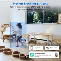 2K Caméra Surveillance WiFi Intérieure 360° pour Bébé/Animaux,2.4Ghz 2K Caméra Surveillance avec Détection Humaine Suivi Intelligent,Vision Nocturne