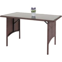 Poly-Rattan Table De Salle À Manger Hwc-G16, Table De Jardin, Gastronomie 112x60cm Brun
