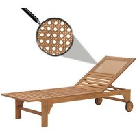 Bain De Soleil Hwc-N48, Chaise Longue De Jardin, Bois Massif D'acacia Certifié Mvg