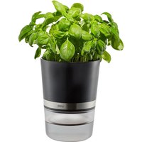 Gefu Botanico Pot Pour Plante Autonome Plastique, Acier Inoxydable Noir