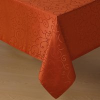 Nappe Automne Rectangulaire 240x140 cm Anti Tache Orange Jacquard Nappe Extérieurs Résistant à l'eau,Lavable Tissu Protection Grande de Table pour