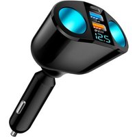 TRAHOO-Adaptateur Prise Allume Cigare USB 12V/24V 120W, Chargeur Allume Cigare USB C Rapide avec PD 20W, QC3.0 et USB 2.4A, Rotation 360°, Écran LED,