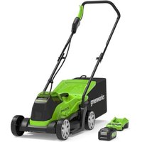 Greenworks 2516107UB tondeuse à gazon Marcher derrière un tracteur tondeuse Batterie Noir, Vert
