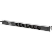 Digitus Socket strip with aluminum profile and surge protection, integrated line filter, 7-way Italian socket, 2 m cable Italian plug