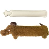Bouillotte Eau Chaude, 2L Bouillotte Longue Avec Housse, Hot Water Bottle, Peluche Bouillote Animal Pour Regles Douloureuses, Cervicale, Taille,