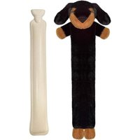 Bouillotte longue de 2 l avec housse douce, amovible et lavable pour enfants, housse de bouillotte de qualité supérieure, ours en peluche douce,