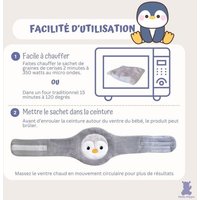 - Bouillotte Noyaux de Cerise Bébé - Ceinture Chauffante Sèche Anti-Colique pour Nourrisson, Micro-Ondes ou Four, Hypoallergénique et Lavable