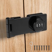 MEVRONISSHOP-Loquet avec Verrou a Code, Verrou Porte en Alliage de Zinc Noir, Cadenas Code Rotatif à Usage Intensif, Loquet Porte avec Serrure a Code