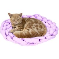 Panier Pour Chat 40x40 Cm Moelleux Tissé En Laine Antistress Rose