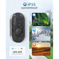 Kalanka-Sonnette Sans Fil Exterieur Etanche, Ip55 Etanche Carillon 300 Mètres, 55 Mélodies Et 5 Niveaux Volume, Kit D'un Récepteur Et D'un Emetteur