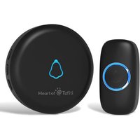 Kalanka-Sonnette Sans Fil, Étanche Ip55, Portée De Signal Étendue, Kit De Carillon Électronique Avec Récepteurs À Led Enfichables Pour La Maison, Noir