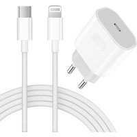 Kalanka-Chargeur Rapide Pour Iphone 14/13/12/11/Pro Max Plus Mini Se Xr X Xs, Adaptateur Secteur Usb-C 25 W Avec Câble Lightning 1m, Usb-C Power