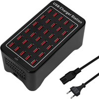 Chargeur USB 30 Ports,150W/30A Chargeur USB intelligent, Hub de charge de bureau 30 en 1, Station de charge multi-ports Organisateur pour