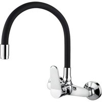 Ibergrif M16559-2, Mitigeur d'Evier de Cuisine Mural, Robinet de Cuisine Monocommande, Robinet de Cuisine avec Bec Flexible, Chrome,