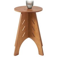 Sobuy Table D'appoint Ronde En Bois Table Basse Ronde Table De Nuit Table De Chevet Bouts De Canapé Marron H48,5 X Ø30,5 Cm Structure Assemblée En