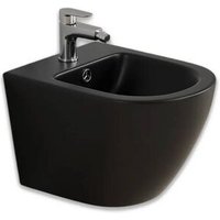 Bidet suspendu arrondi noir mat Folk