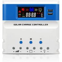 NUOWEIDE 60A Contrôleur Solaire PWM 12V/24V/48V avec USB et Sonde Température.