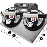 Shaffer Pro TilerGrip+ - Ventouses Professionnelles 200mm avec Manomètre, 320kg pour Carrelage, Vitres, Grès Cérame