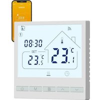 Thermostat Connecté WiFi Programmable - Commande Vocale Alexa/Google, Détection Fenêtre, TOL47 Blanc.