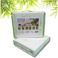 Protège-Matelas Bambou 140x190 Cm Imperméable Anti-Acariens Respirant Ultra-Doux Silencieux Bonnet 35 Cm.