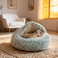 Lit Moelleux Pour Chiens Et Chats En Forme De Coquillage 60cm Coussin Pour Chien En Peluche Lavable Canapé Pour Animaux Domestiques Panier Pour Petit