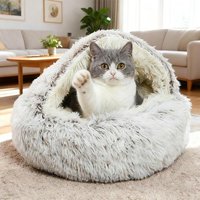 Lit Moelleux Pour Chiens Et Chats En Forme De Coquillage 60cm Coussin Pour Chien En Peluche Lavable Canapé Pour Animaux Domestiques Panier Pour Petit