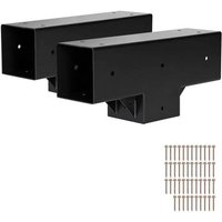 Support De Pergola-Duoku-Lot De 2-Connecteurs En Acier Au Carbone 92x92 Mm-Kit À 3 Voies En Forme De T Avec Vis