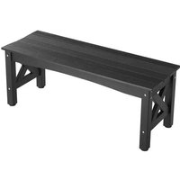 Banc De Jardin 113 Cm-Duoku-Banquette Dextérieur En Plastique Robuste-Capacité De Charge De 272 Kg-Pieds Renforcés-Noir