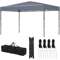 Tonnelle Pliante 365 X 225cm Barnum Pop-Up Etanche 3 Hauteur Réglable Protection Solaire Avec Sac Portable Pour Fête,Festival Gris