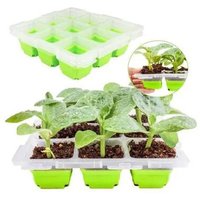 Lot de 2 mini-serres avec couvercles transparents, 18 cellules, drainage intelligent, repiquage facile, idéal semis maison